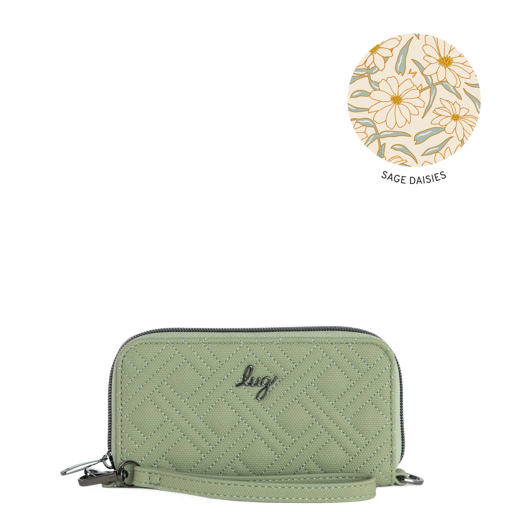 Whirly Matte Luxe VL RFID Wristlet Wallet - SAGE GREEN - WHIRLY-ML-SAGE